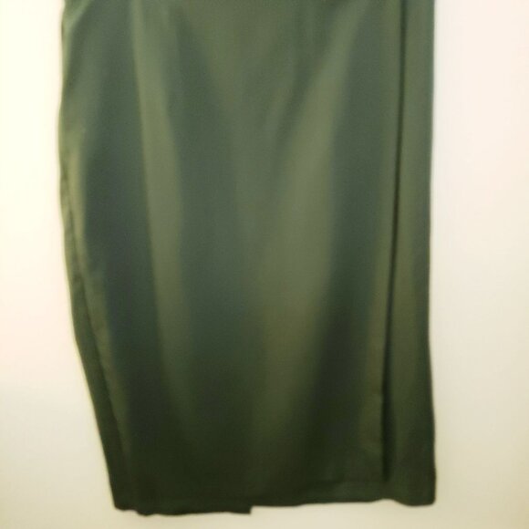 Vintage Danielle B Dark Green Faux Wrap Pencil Midi Skirt Sz 22 EUC - Picture 5 of 12